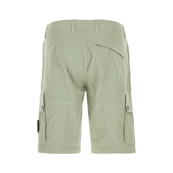 Stone Island Men Sage Green Stretch Cotton Bermuda Shorts - Picture 2 of 2